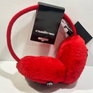 KARL LAGERFELD PARIS Faux Fur Trim Earmuffs